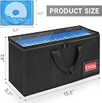 4 Boîtes de rangement pour paquets DVD, PVC Dégagez la lisière, DVD Organisateur de boîtiers avec étiquettes index-15.4"x 5.5"x 7.9" DVDs Sacs de rangement pour DVDs, CDs, Jeux vidéo, Livres, Chaque tenir jusqu'à 25 DVDs Jewel Cases