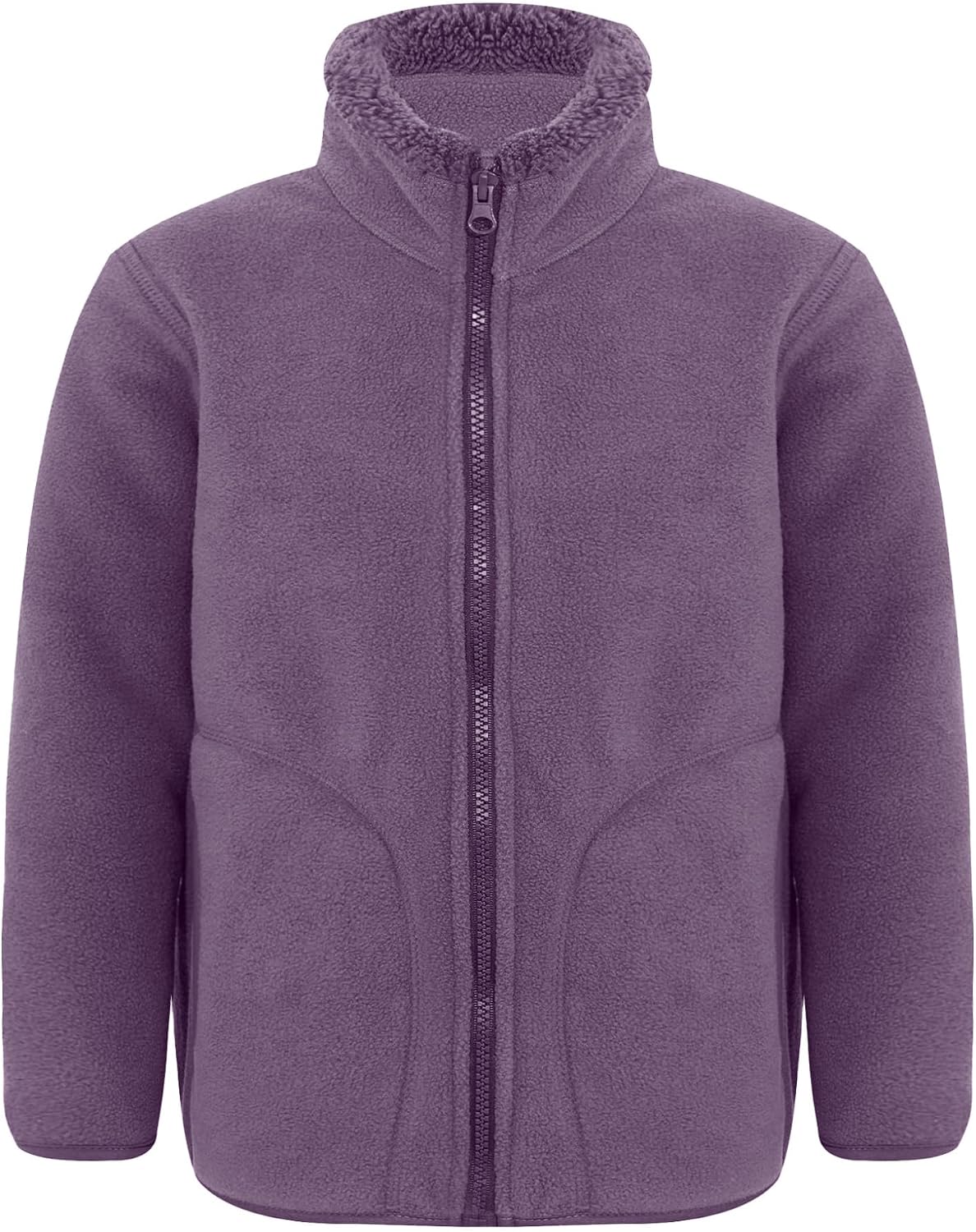 Hansber Kids Girls Boys Zipper Closure Winter Coat Long Sleeve Warm Outerwear Casual Sherpa Fleece Jacket