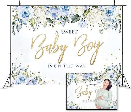 Miniatura 7 de Telón de fondo de baby shower para niñas, 7 pulgadas de ancho x 5 pies de alto, decoración de baby shower, acuarela, flores rosas, flores, rosas,