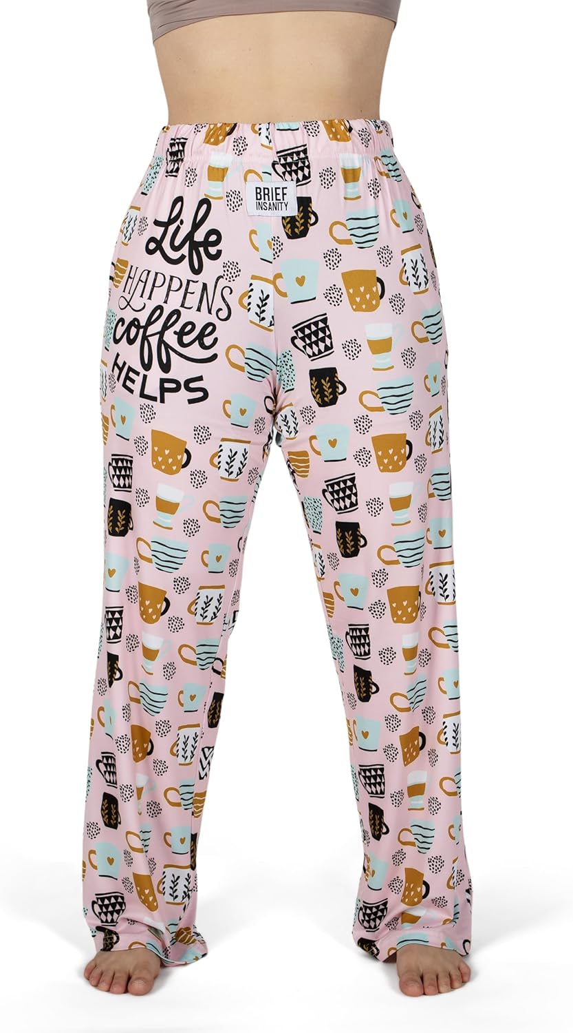 Collections Etc Comfy Coffee Before Talkie Drawstring Lounge Pants - Image 4