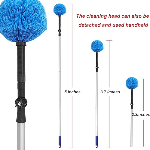 Miniatura 6 de Cabezal de plumero de telaraña, cerdas suaves, cepillo para limpieza en interiores y exteriores, se adapta a postes roscados estándar de 34 pulgadas