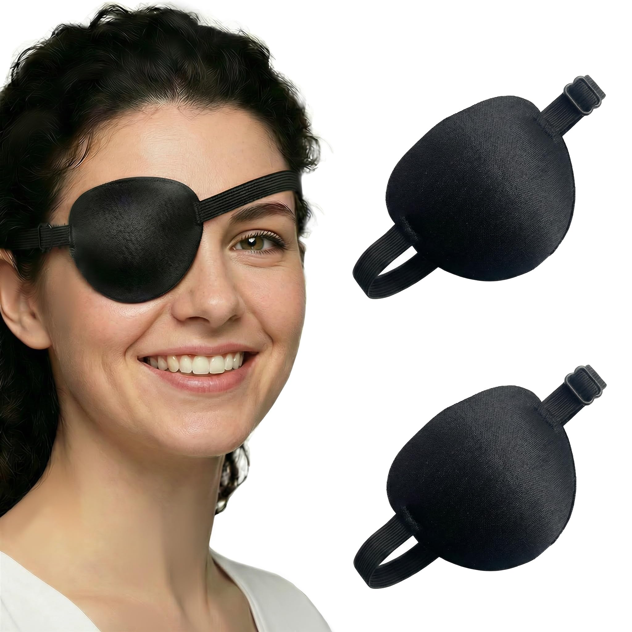 Photo 1 of 2 Pack Adjustable Medical Eye Patch, Reusable Amblyopia Eye Cover for Both Eyes
