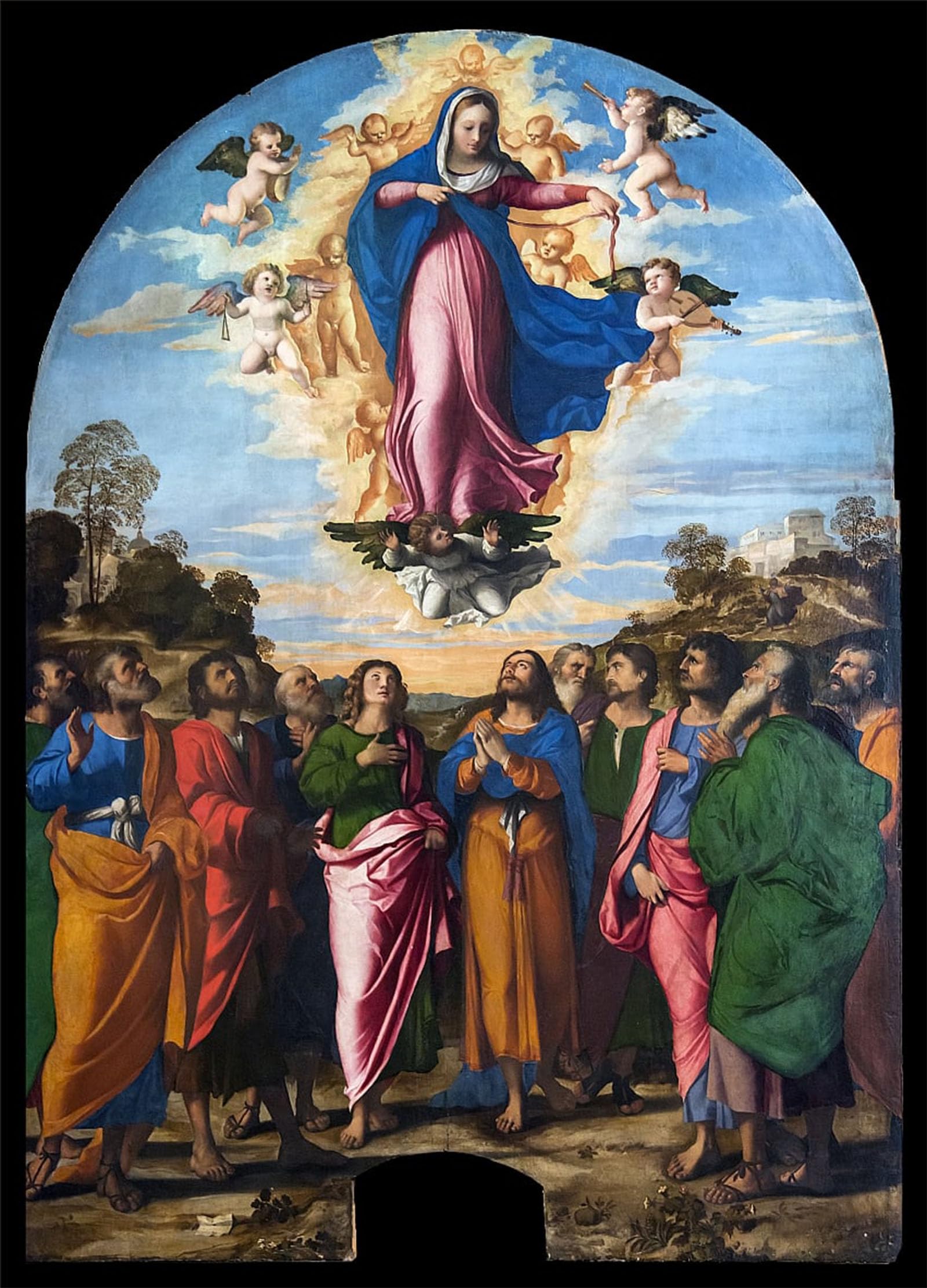 SERENDIPITP Vintage Picture Print on Canvas Wall Art Poster Assumption of the Virgin by Palma Il Vecchio Artwork Print Poster for Wall Decor 60x90cm
