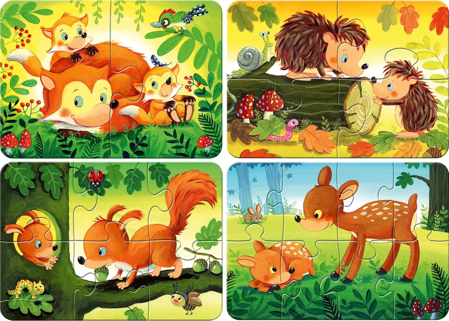 Ravensburger My First Puzzles – Forest Animal Fun | 4-in-a-Box Toddler Jigsaw Puzzle Set | 2, 4, 6 & 8 Pieces | Ages 2+