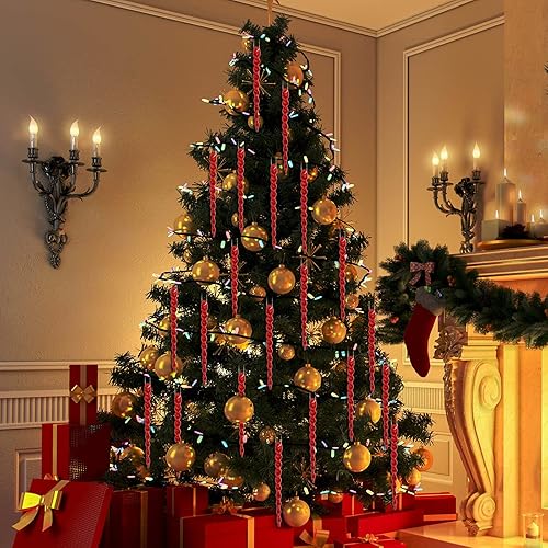 Vista 243 de 30 piezas de carámbanos de plástico retorcidos de plástico de carámbanos de Navidad, decoración colgante para árbol de Navidad, fiesta de Navidad