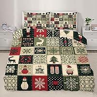 Vista 23 de Juego de funda de edredón nórdica de Navidad, estilo nórdico, copos de nieve, juego de ropa de cama con ciervos de Navidad, funda de edredón Navidad