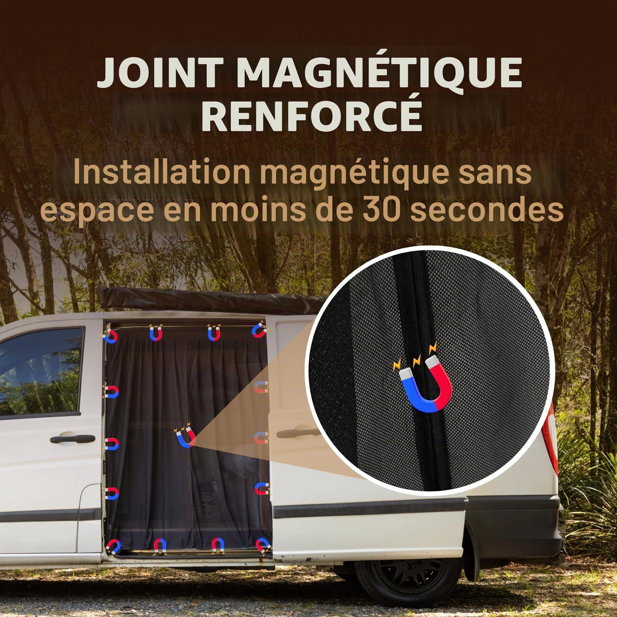 Living in a Bubble Mercedes Metris Moustiquaire magnétique pour Porte coulissante et Autres Camping-Cars, Taille Universelle, Taille S,