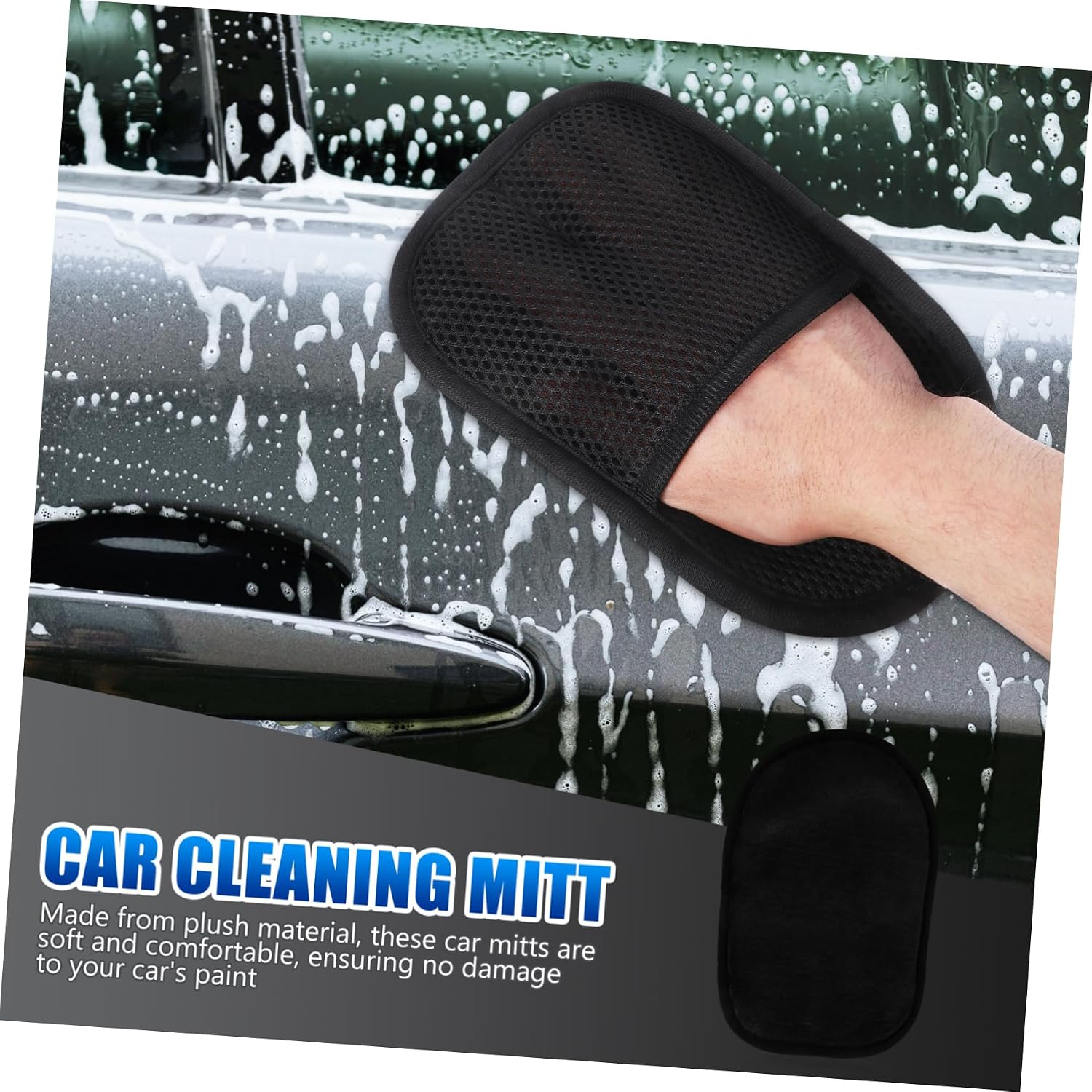 Mobestech Car Wash Mitt Ergonomic Microfiber Cleaning Glove for Auto Detailing Versatile Car Body Cleaning Tool for Washing Waxing Maintenance