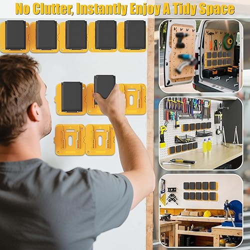 Miniatura 2 de Crtbelfy Soporte de batería para Dewalt 20V 60V soporte de base de batería para baterías DCB200 DCB203 DCB205 DCB206, paquete de 10