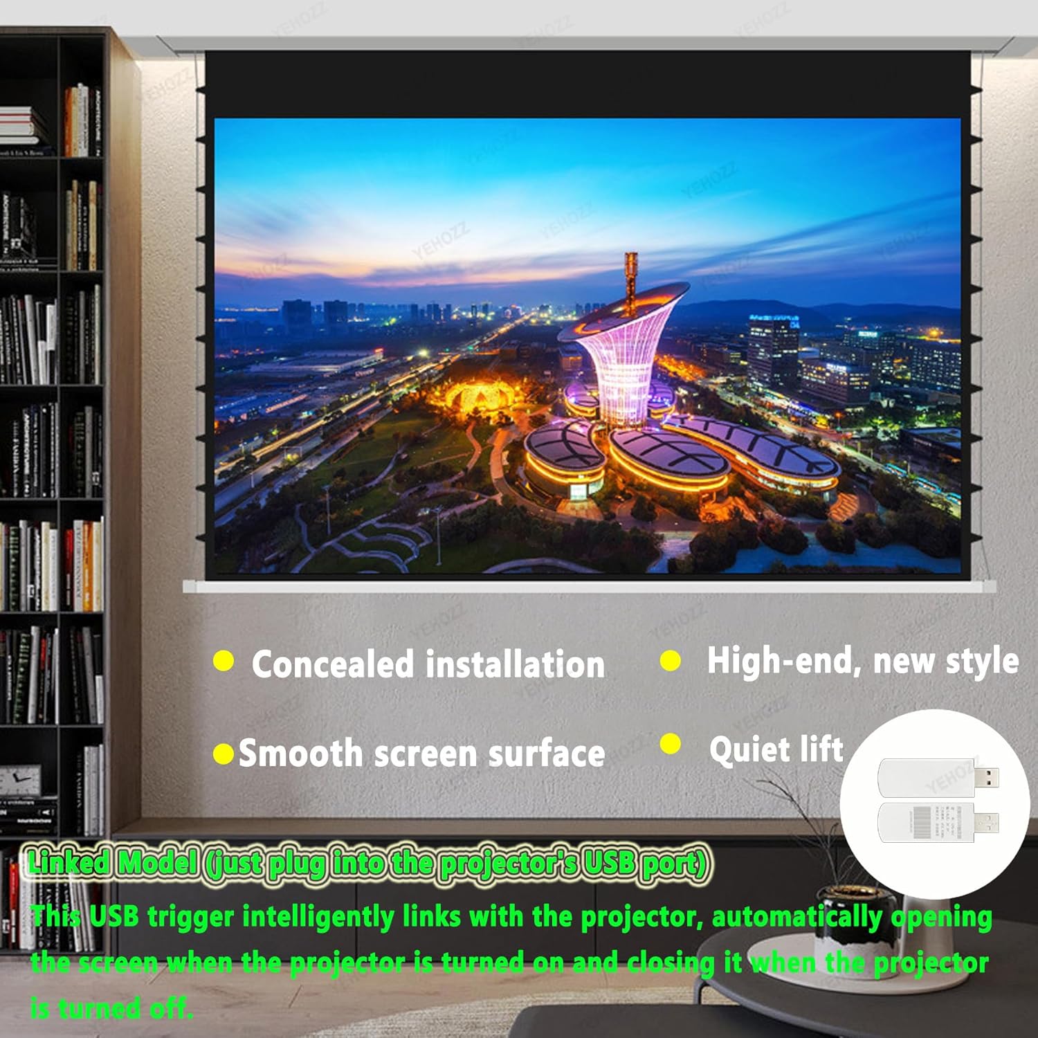 Motorized Projector Screen, 84 Inch, 3D/4K High-Definition, Wireless Remote Control, Portable Home Theater & Office Classroom Projection 6 81CeFLpu2mL. AC SL1500