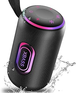 Portable Bluetooth Speaker with True 30W Stereo Sound, Enhanced BASS 3.0 and 3 RGB lights, IPX7 Waterproof, 24H Playtime, TWS Wireless Pairing, Outdoor Wireless Speaker for Home and Hiking