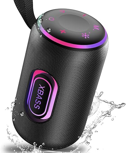Portable Bluetooth Speaker x Stocking Stuffers, Bluetooth 5.4 Speaker, 30W Dual Speaker, 2.0 Channel, Deep Bass, 30H Playtime, Colorful RGB Lights,