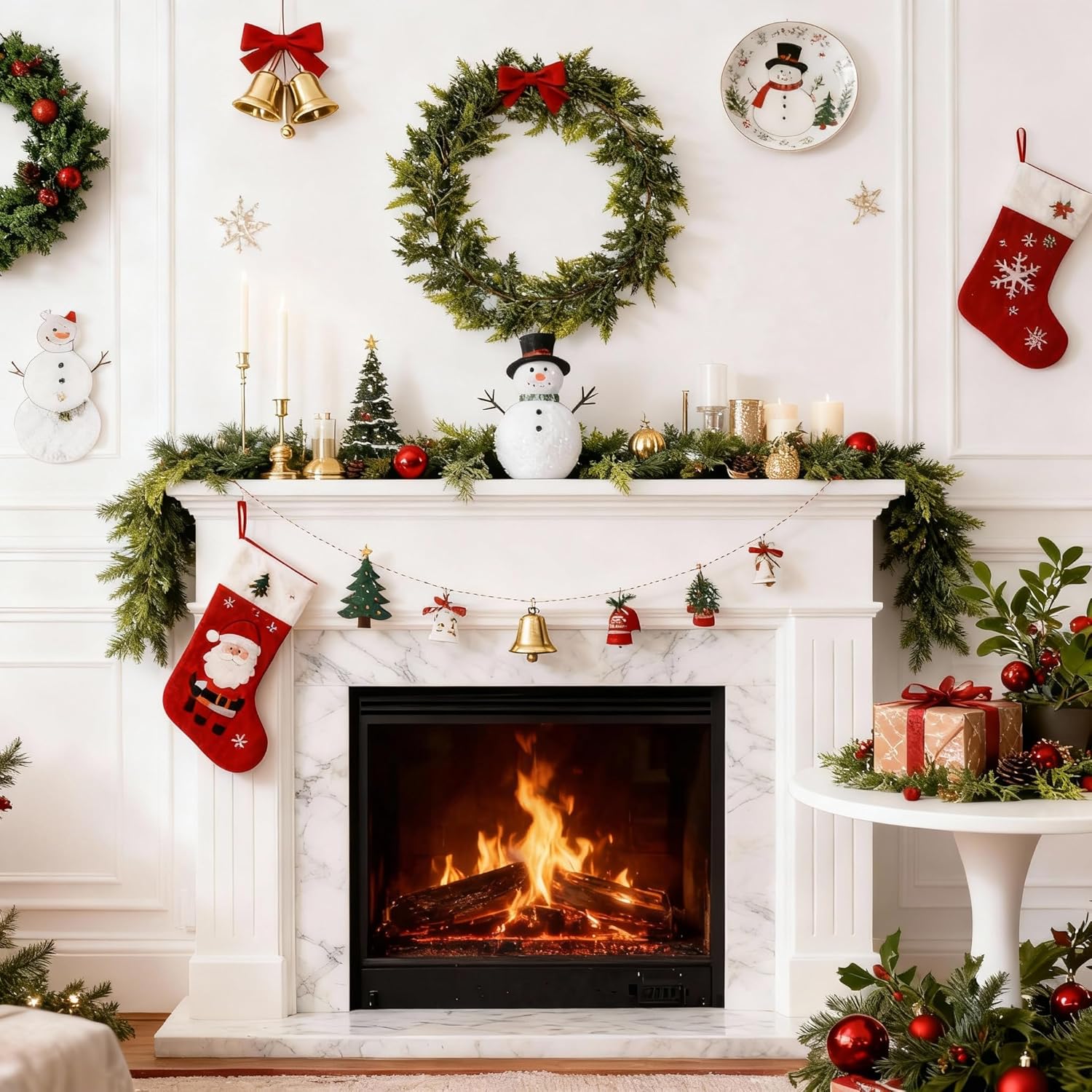 2Pcs 6FT Cedar Garland, 96 Tips Real Touch Christmas Garland, Artificial Winter Pine Garland for Mantle Table Stairs Wall, Outdoor Christmas Decorations Indoor Greenery Garlands Holiday Decorations - Image 3