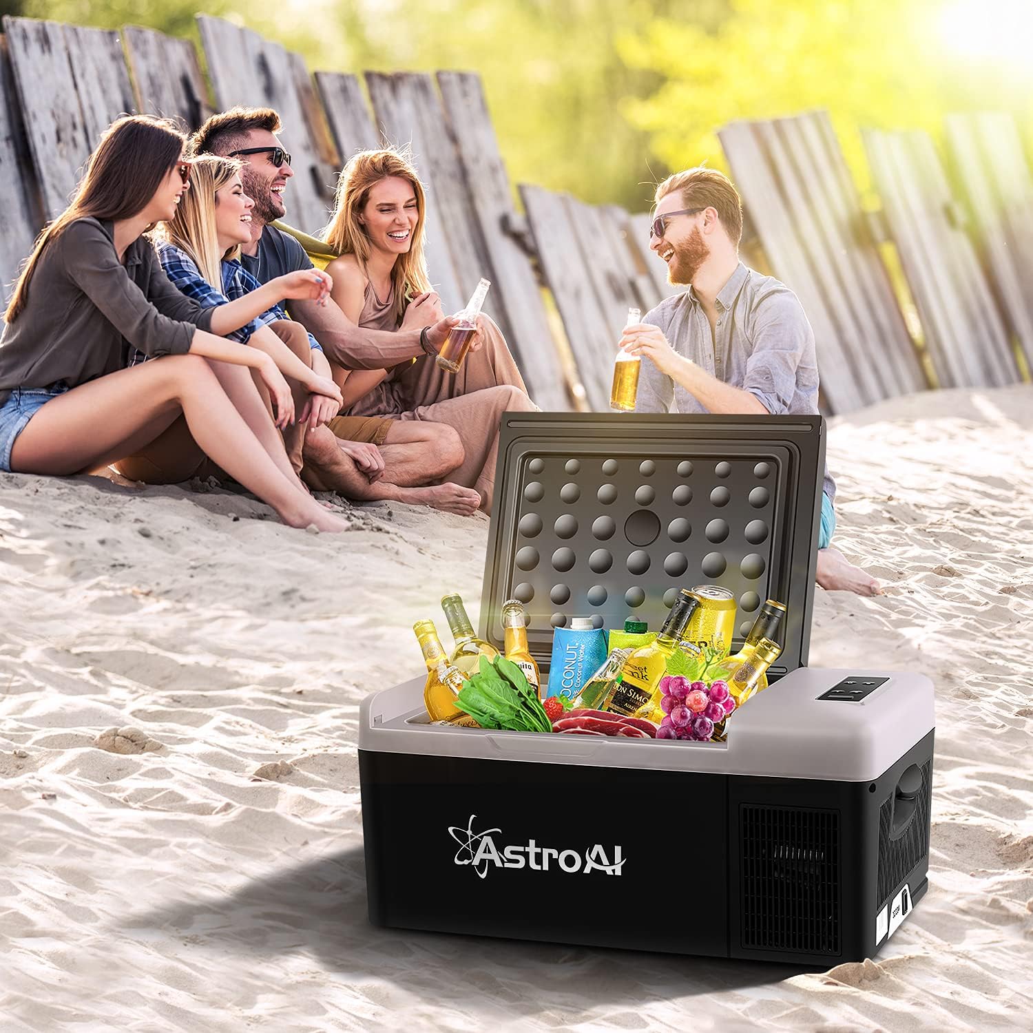 AstroAI Portable Freezer 12 Volt Car Refrigerator 16 Quart Fridge for Car, RV, Van, Vehicle, Boat, Portable Freezer 15L (-4℉~68℉) for Camping, Travel, Fishing Outdoor — 12/24V DC and 100/240V AC : Automotive