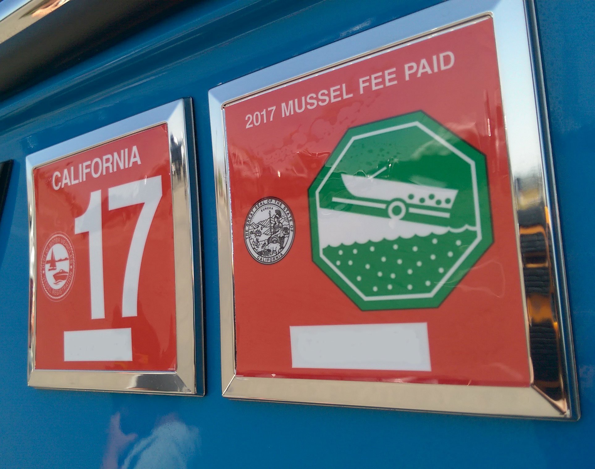 Boat/jet Ski Registration Tag Yearly Chrome Blank Frame Set 3" x 3" Inlay Size