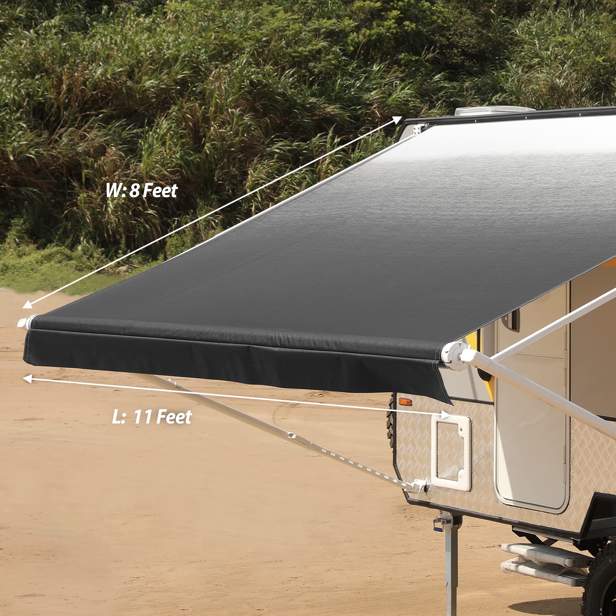 18' RV Awning Replacement Fabric HeatWelded Seams (Actual, 56 OFF