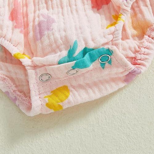 Miniatura 60 de Traje de bebé recién nacido, lindo mameluco de manga larga fruncido, cómodo traje de bebé niña Naranja