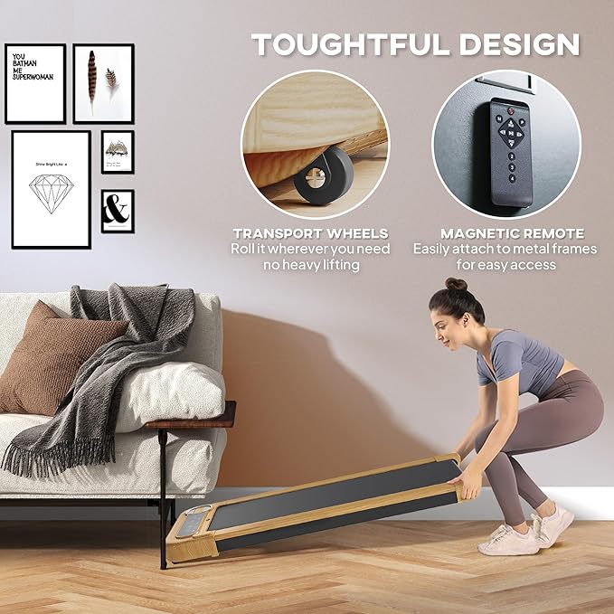 Caminadora Eléctrica 2.5HP con Bluetooth y Ruedas Natural Wood miniatura 9