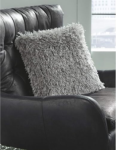 Miniatura 2 de Signature Design by Ashley Jasmen Boho Shag - Almohada de 18 x 18 pulgadas, color gris