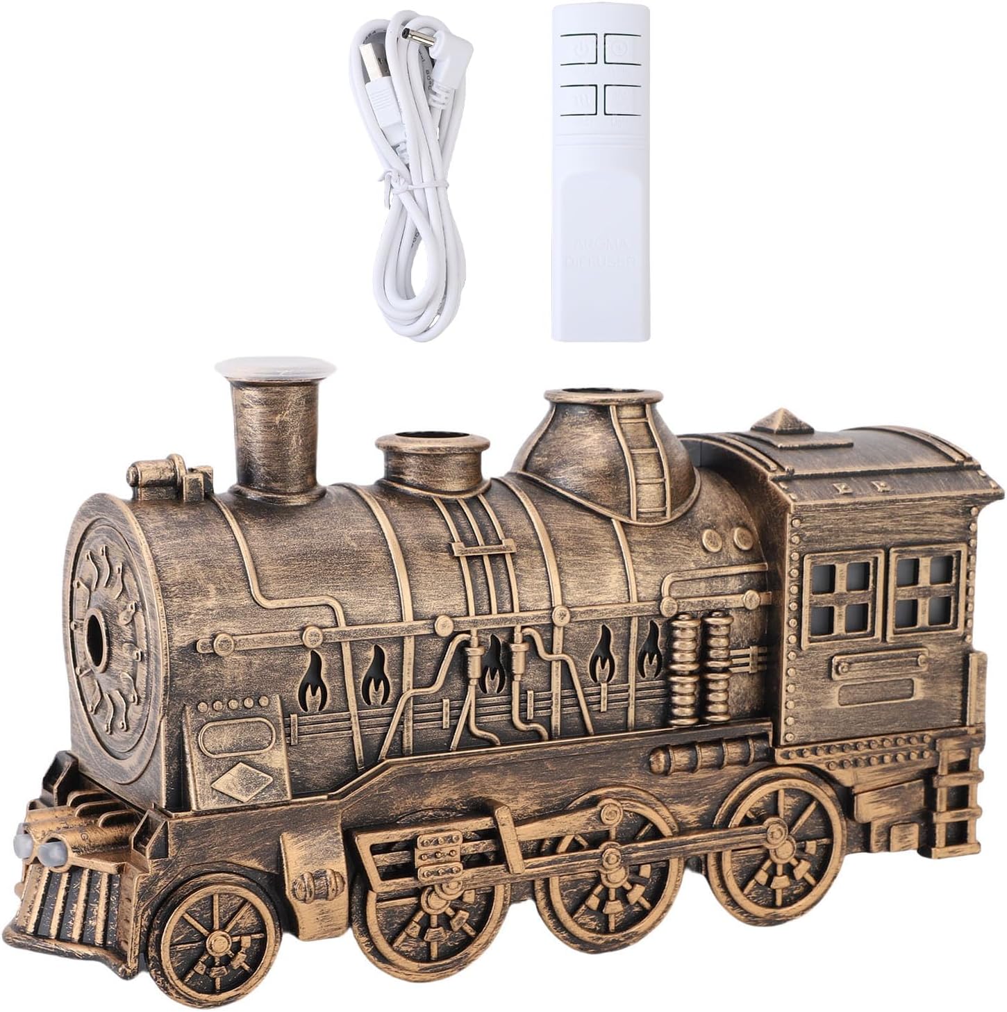 Train Diffuser, 300ml Retro Train Shaped Cold Mist Humidification Aromatherapy Diffuser with 2/8-Hour Timer Function, Used for Relaxation, Home Decoration and Gifts