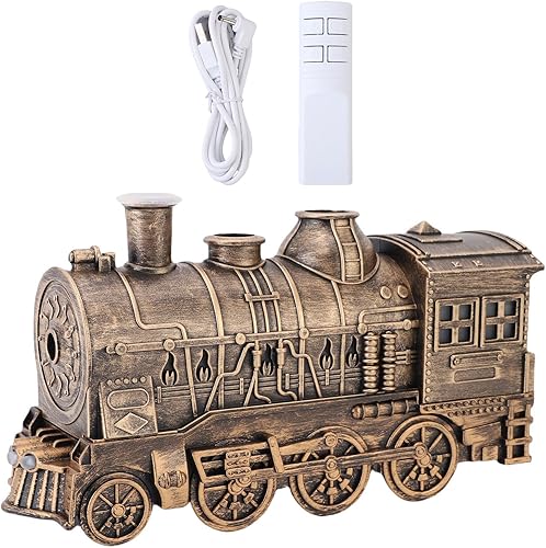 Miniatura 9 de Diydeg Train Diffuser, 300ml Quiet Vintage Steam Train Essential Oil Diffuser with Night Light, Cool Mist Humidifier Diffuser for Bedroom Desk