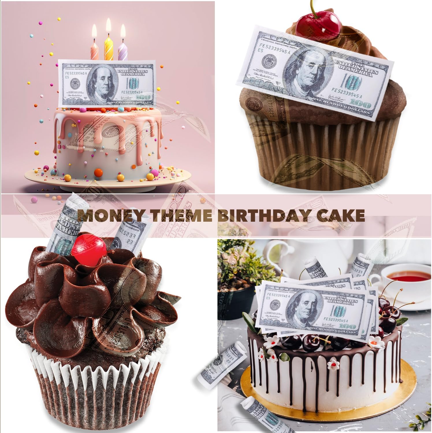 50 PCS Edible Money Cake Topper, Prefdo 100 Dollar Liberia | Ubuy