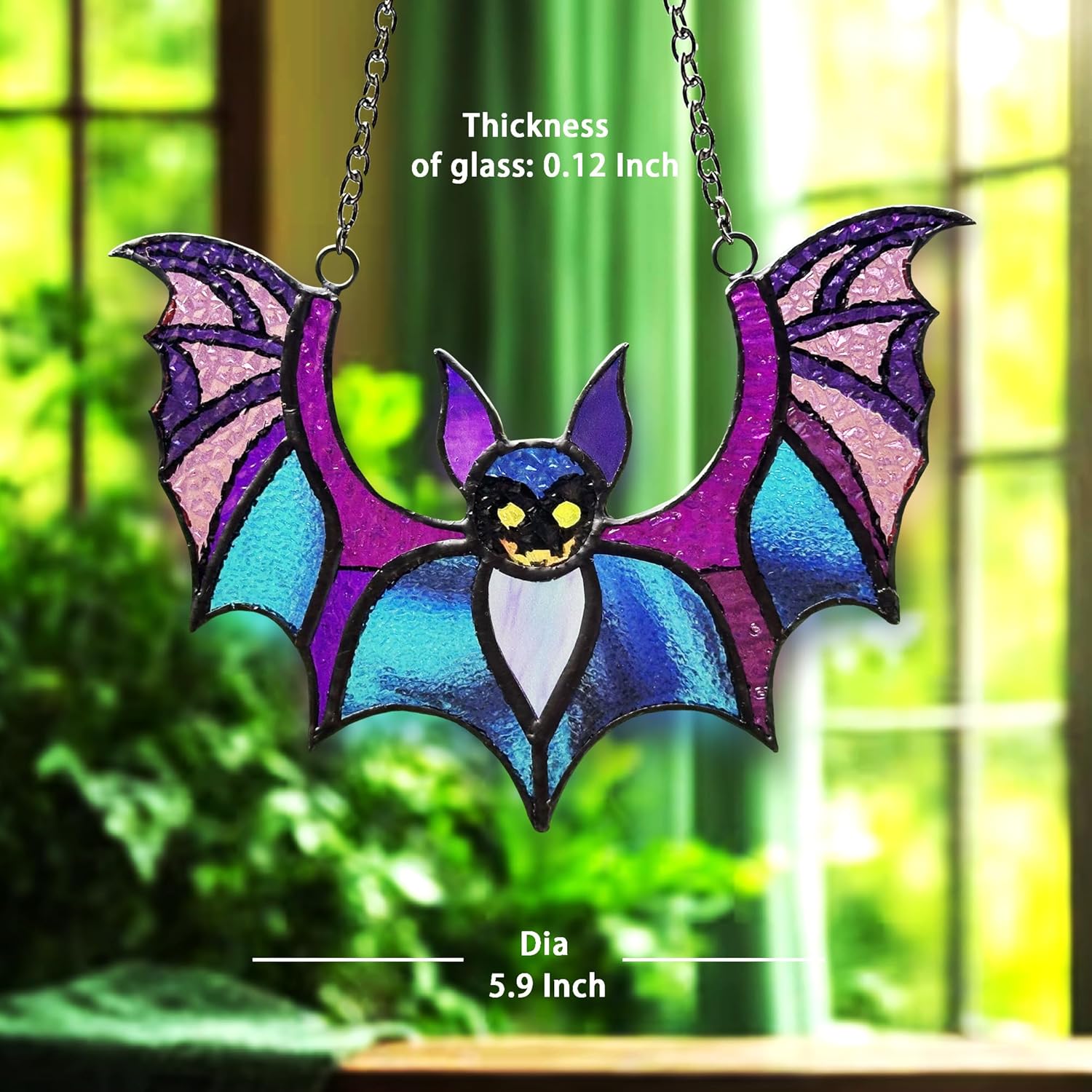 Bat Stained Glass Window Hangings, Halloween Bat Suncatcher Home Decor, Gothic Bat Lovers Gifts. - Image 4