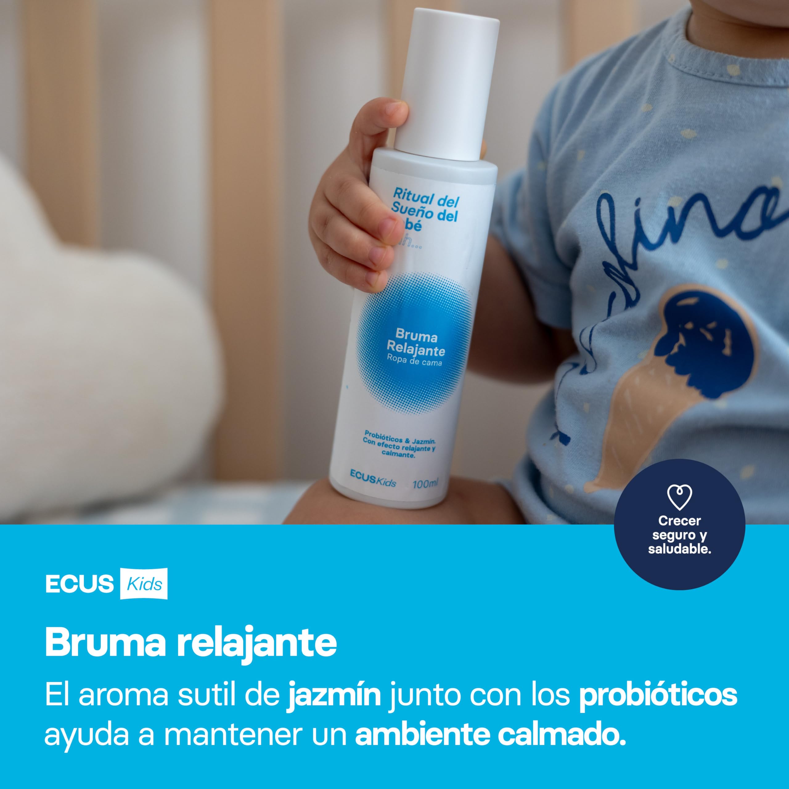 ECUS Kids Pack Crema Bebe Ritual del Sueño con Probióticos. Regalo bebe | Detergente, crema hidratante y bruma relajante, piel delicada, ideal como regalo para recién nacido