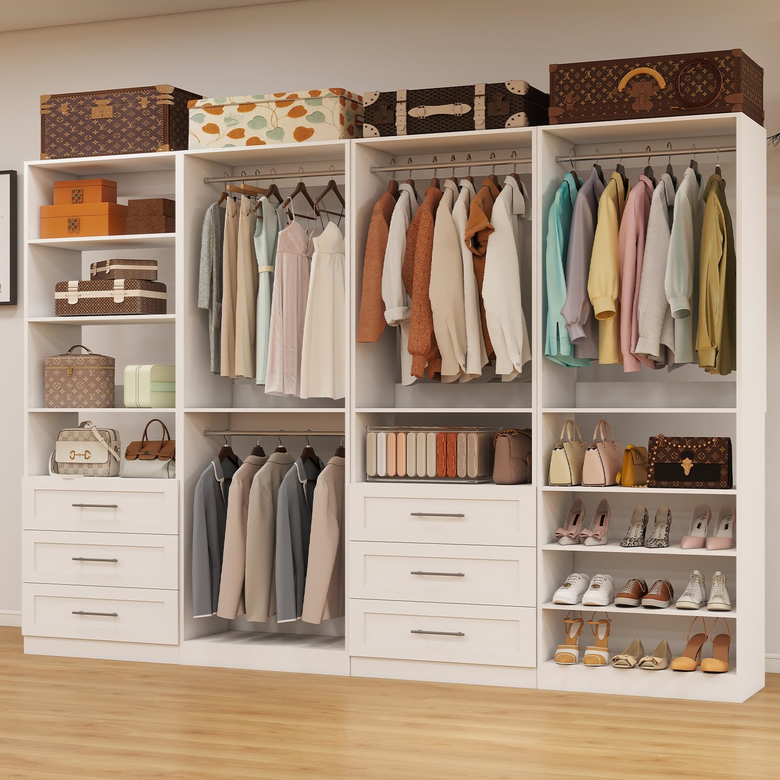 m’s closet Amazon.com: Closet System with 4 Sets, 8-21FT Closet Organizer