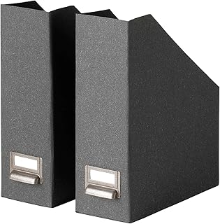 IKEA ファイルボックス: 使い方と選び方のコツ 3 Ikea TJOGChogue: Magazine File, 11.8 x 10.2 x 3.9 inches 30 x 26 x 10 cm, Set of 2, Dark Gray 704.776.59