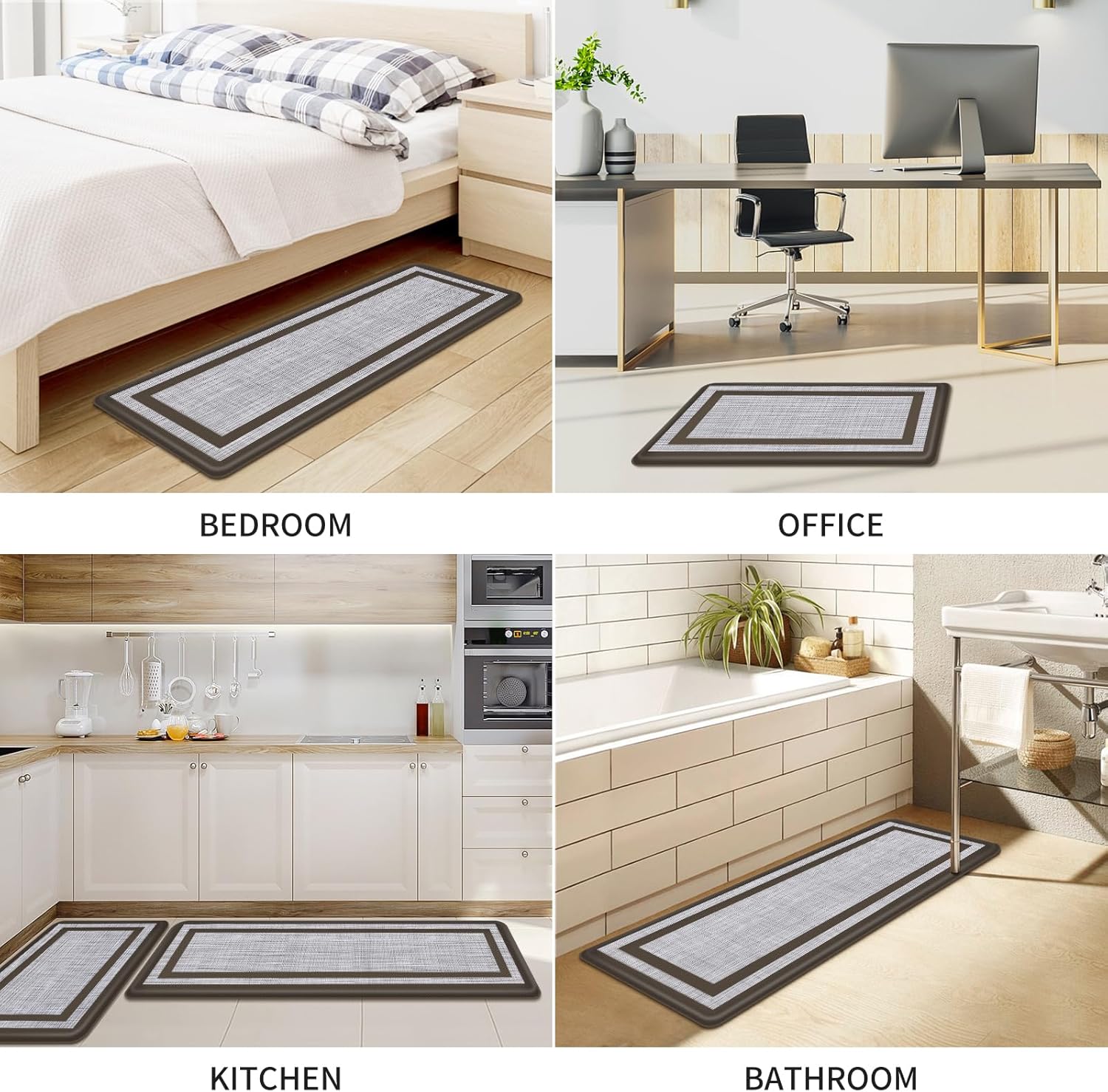 Mattitude Kitchen Mats Set of 2 Cushioned Anti-Fatigue Non-Skid Rug Sets Ergonomic Comfort Standing Mat for Kitchen, Floor, Office, Sink, Laundry,Chocolate - Image 7