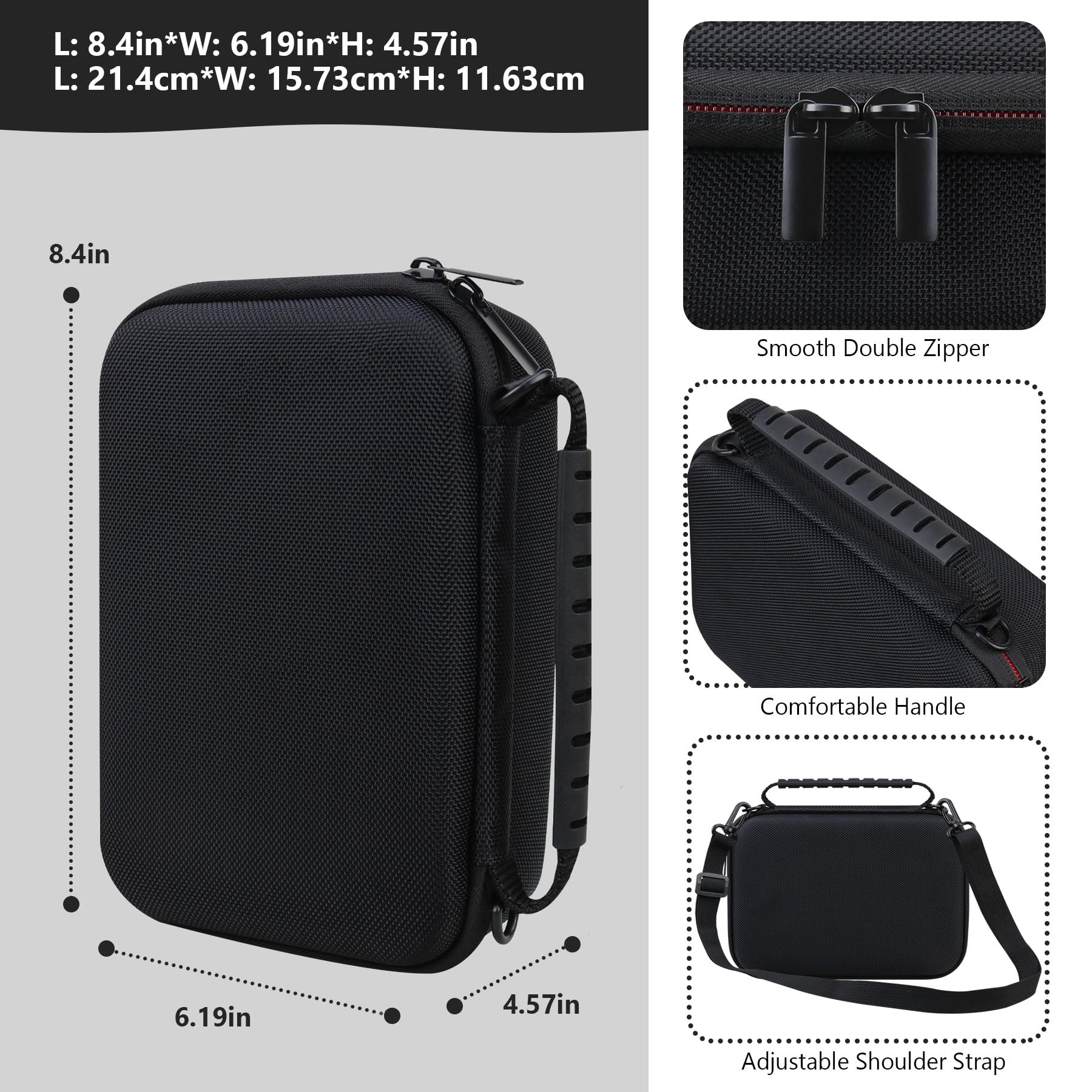 Funda rígida de transporte para plumero de aire comprimido WOLFBOX MF200/MF100/MF50, soporte de almacenamiento inalámbrico para MF200/100/50 con bolsillo de malla con cremallera para guardar