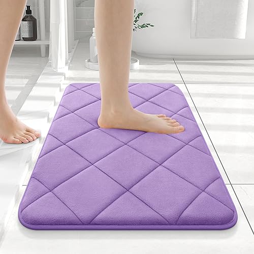 Miniatura 12 de OLANLY Tapete de baño de espuma viscoelástica de 24 x 16 pulgadas, ultra suave y absorbente, lavable a máquina, cómodo tapete de baño para suelo de