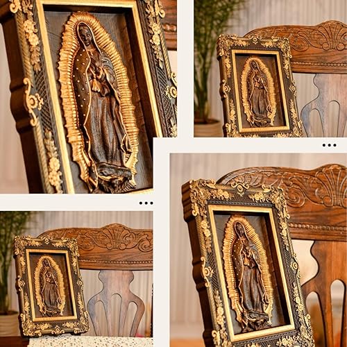 Vista 2 de Our Lady of Guadalupe Wood Wall Art - Handmade Bedroom Decor - Custom Framed Wall Art Personalized Bedroom Wall Decor - Unique Christian Gift