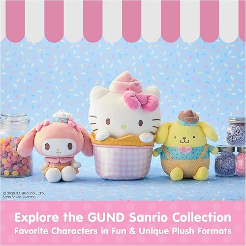 Miniatura 7 de GUND Sanrio Hello Kitty and Friends Kuromi Cupcake - Peluche para edades de 1 año en adelante, moradoblanco, 8 pulgadas