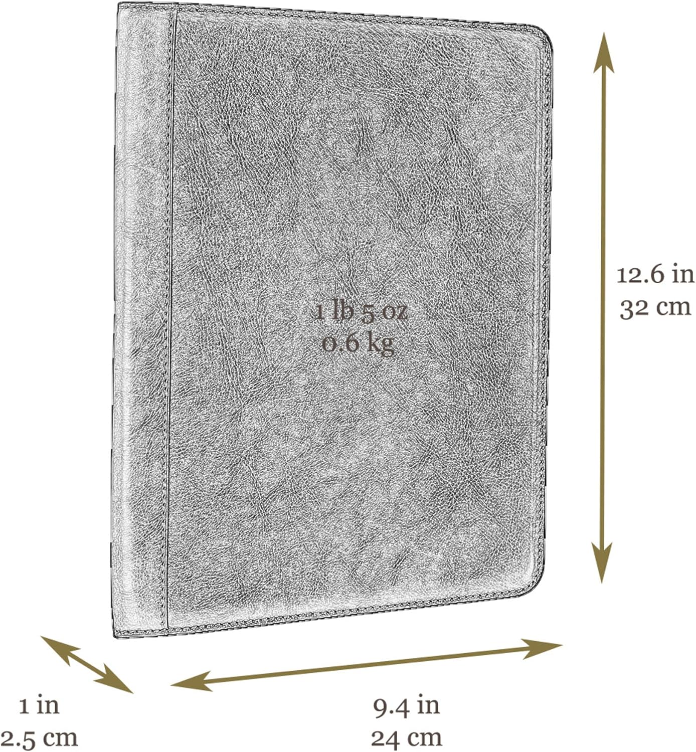 Time Resistance Leather Portfolio – Tablet size Leather Document Case – Small Briefcase Made in Italy