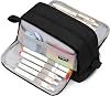 Large Capacity Pencil Case with Compartments - Black Pencil Pouch School Supplies for Boys & Teens - Extra Large Special Pen Bag with Zipper