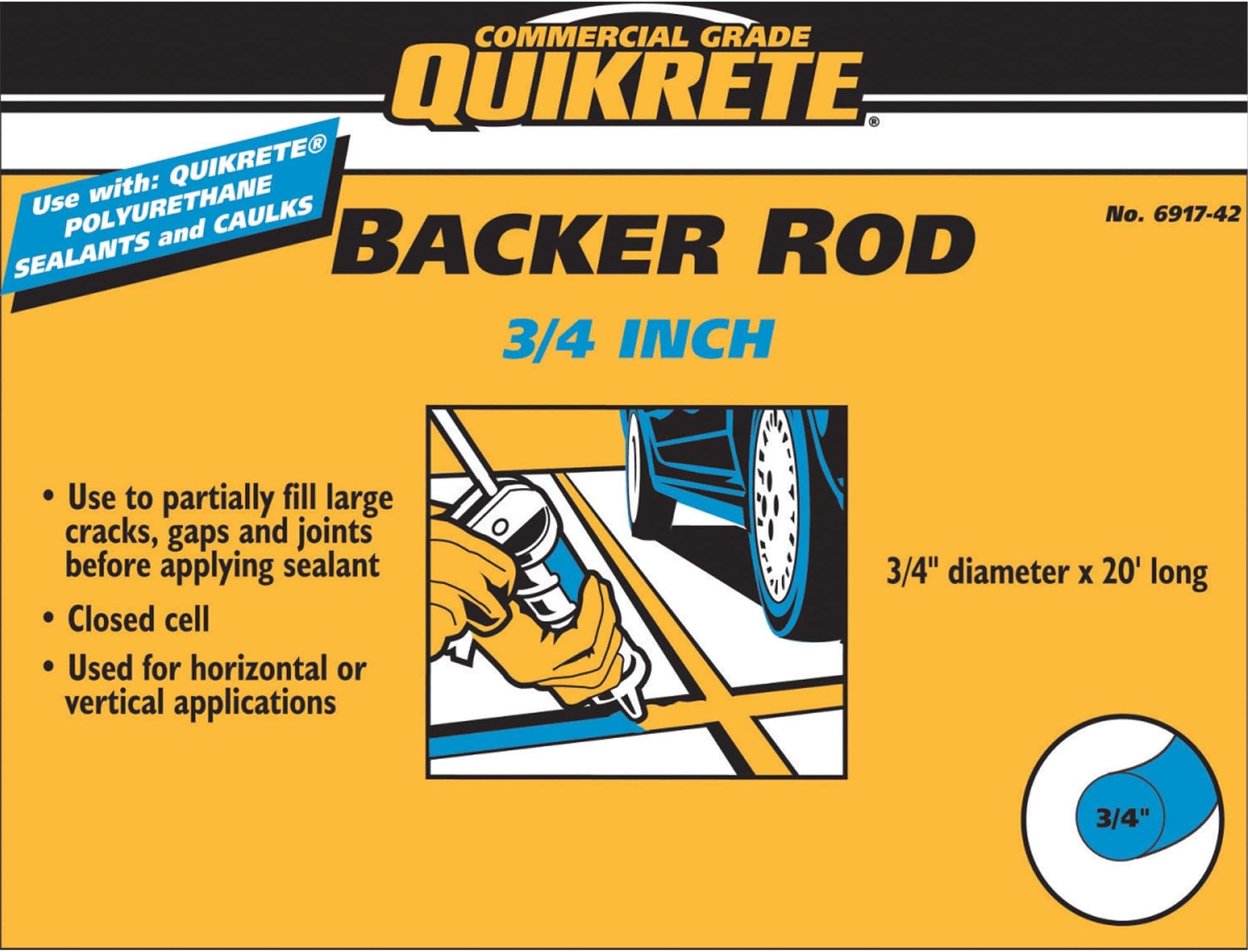Gray Foam Backer Rod 3/4" x 20 ft.