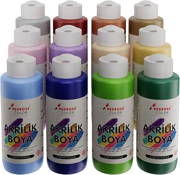 Red Rose Pastel Renkler Akrilik Boya 12'li Set 12x120 ml
