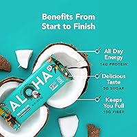 Vista 61 de ALOHA Barras de proteína orgánicas a base de plantas, expreso de chocolate (85 mg de cafeína), 12 barras, veganas, bajas en azúcar, sin gluten