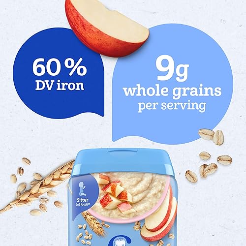 Miniatura 27 de Gerber Baby Cereal Organic 2nd Foods, Grain & Grow, avena banana, 8 onzas (paquete de 6)