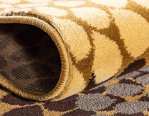 Miniatura 7 de Unique Loom Barista Collection - Alfombra moderna a cuadros, contemporánea, multicapas, Polipropileno, BeigeNegro