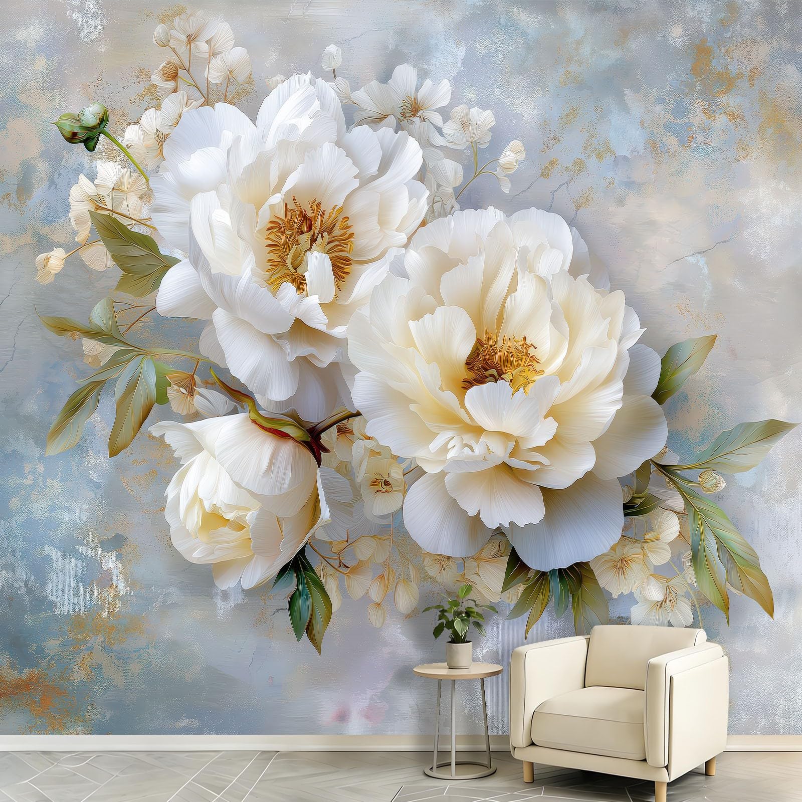 WTD - Papel pintado fotográfico (fieltro, 300 x 210 cm), diseño floral