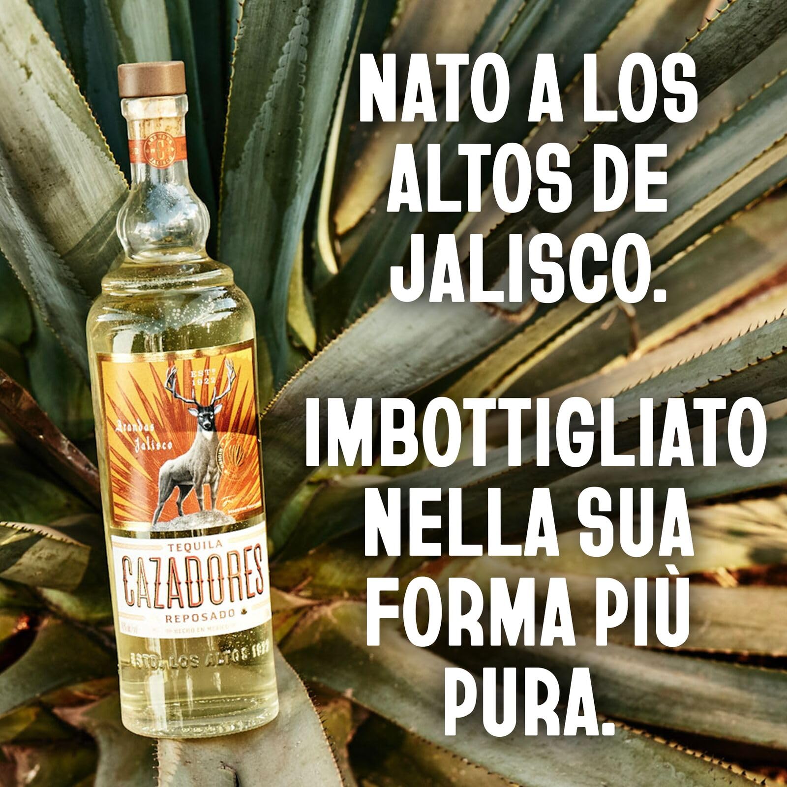 CAZADORES Tequila Reposado, 40% ABV, 70cl / 700ml, Alcool Bidistillato Prodotto con 100% Agave Blu Weber