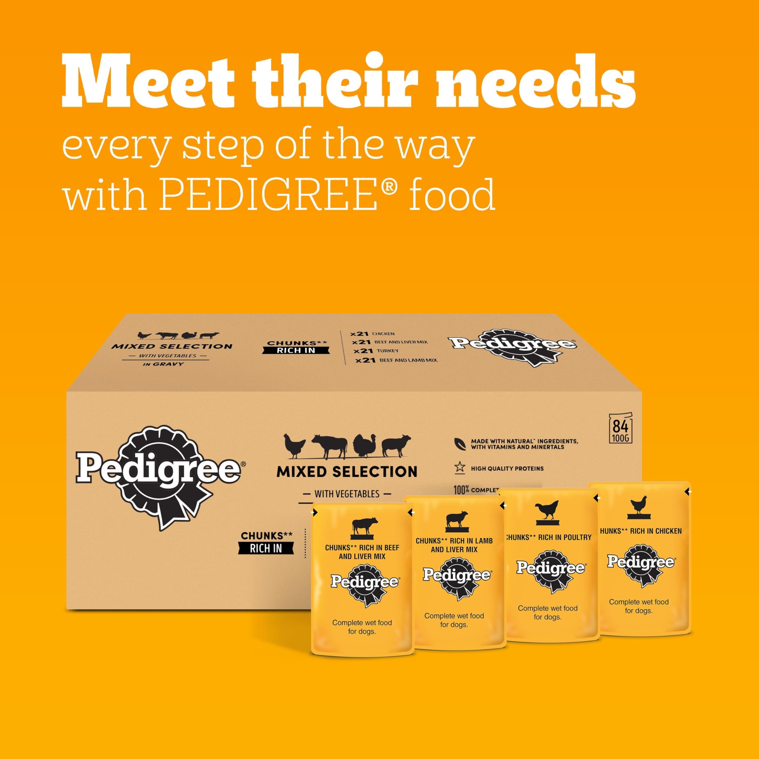 Pedigree Vital Protection, Cibo per Cani con Pollo e Agnello in Gelatina [Etichetta in Lingua Italiana Non Garantita]