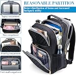 Laptop Backpack for Women, School Backpack for Teen Girls, 15.6 Inch Quilted Work Backpack Purse, Large Anti-theft Bookbag for Students, Casual Daypacks for Women, Black