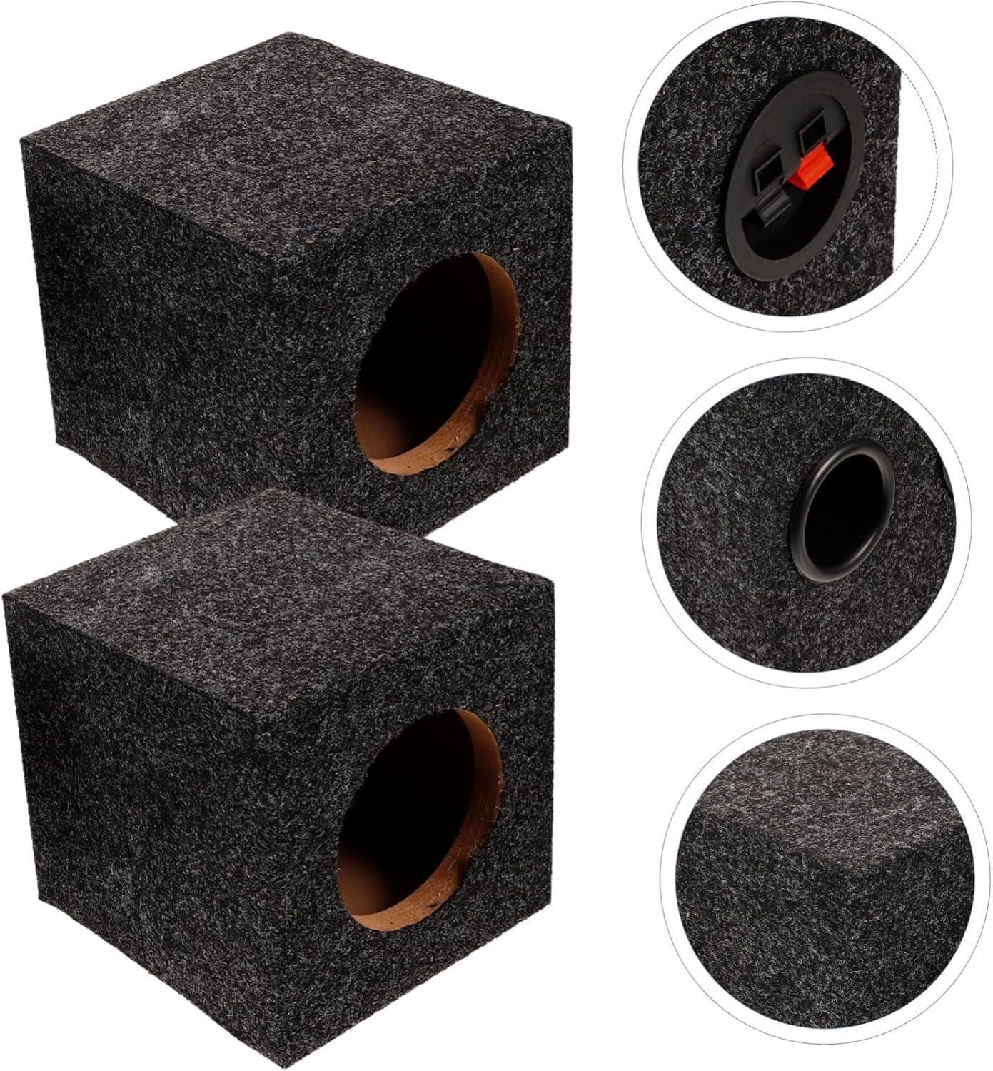 2-Piece Universal Subwoofer Enclosure for Car Audio Carpeted Wooden Speaker Box Sealed Design for Optimal Sound Quality