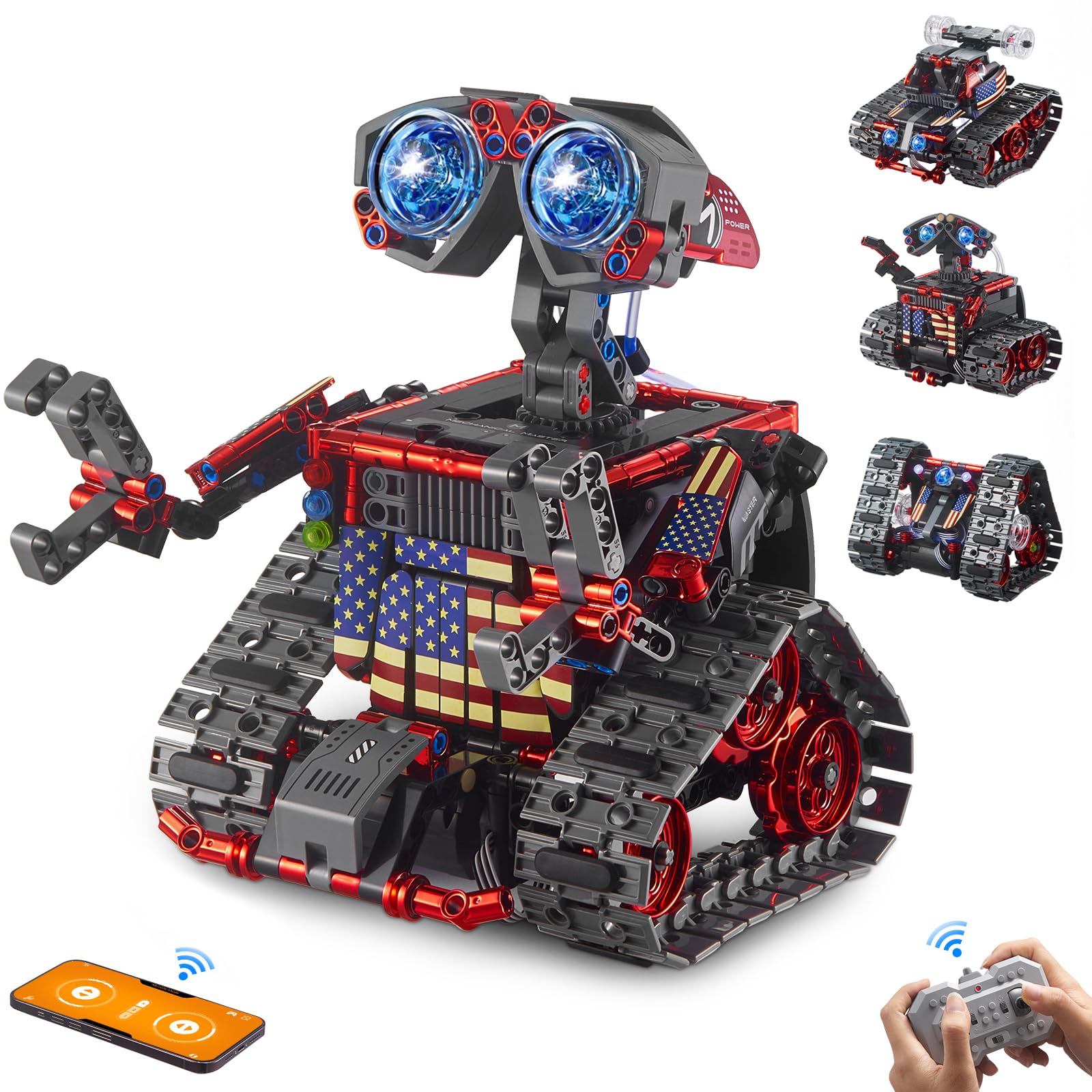 Sillbird Technic Robot Transformable Controlado por App, Robots 4en1 a Control Remoto, Juguetes de Construcción con Programación, Ideas de Regalos para Niños de 6 a 12 + Años (560 Piezas)