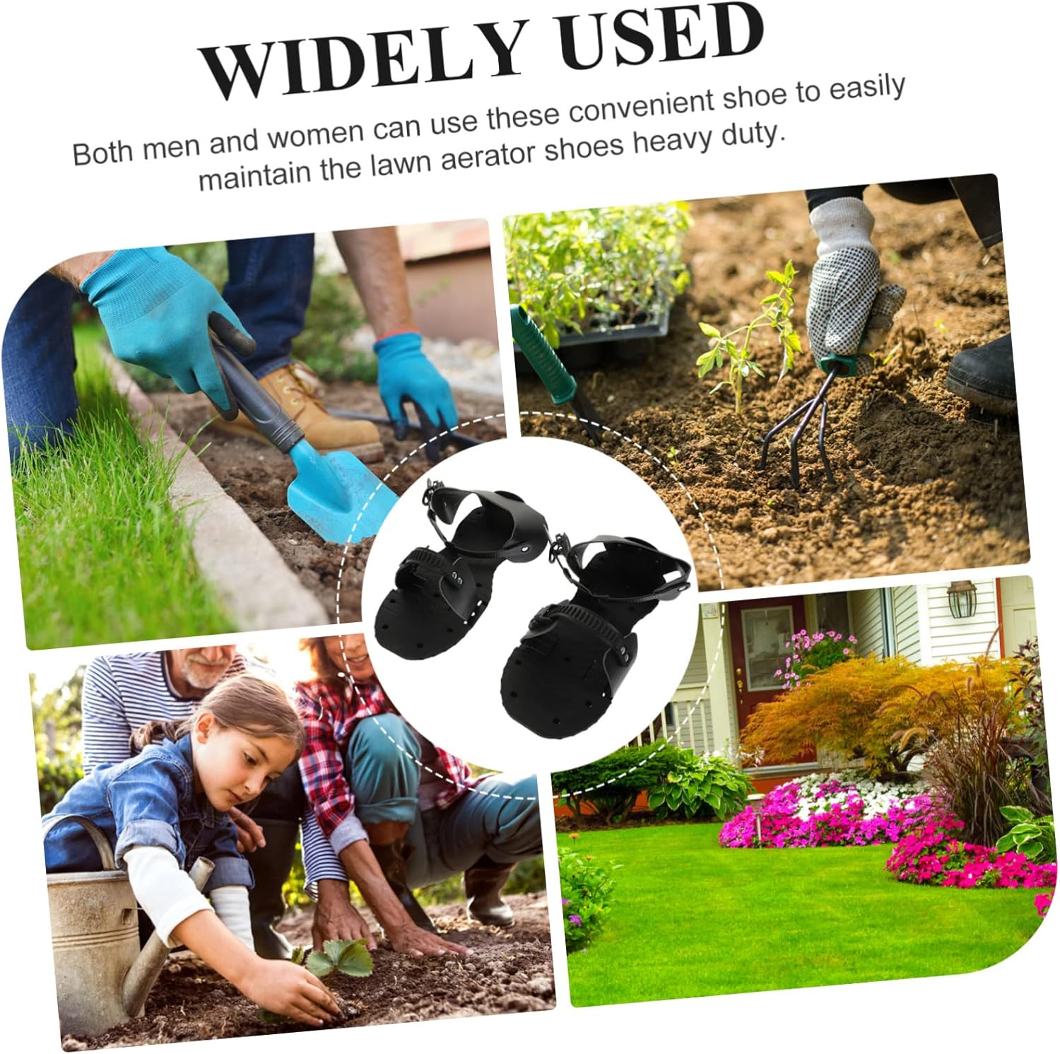 YARNOW 1pair Lawn Aerator Shoes Straps Spiked Sandals for Grass Aeration Easy to Assemble Fits for Gardening and Lawn Care