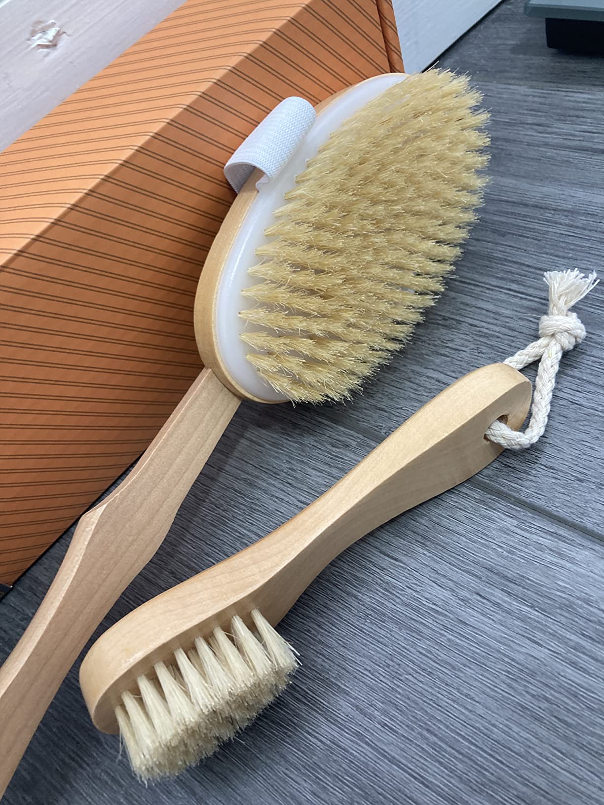 Belula Premium Dry Brushing Body Brush Set Natural Boar Bristle Body